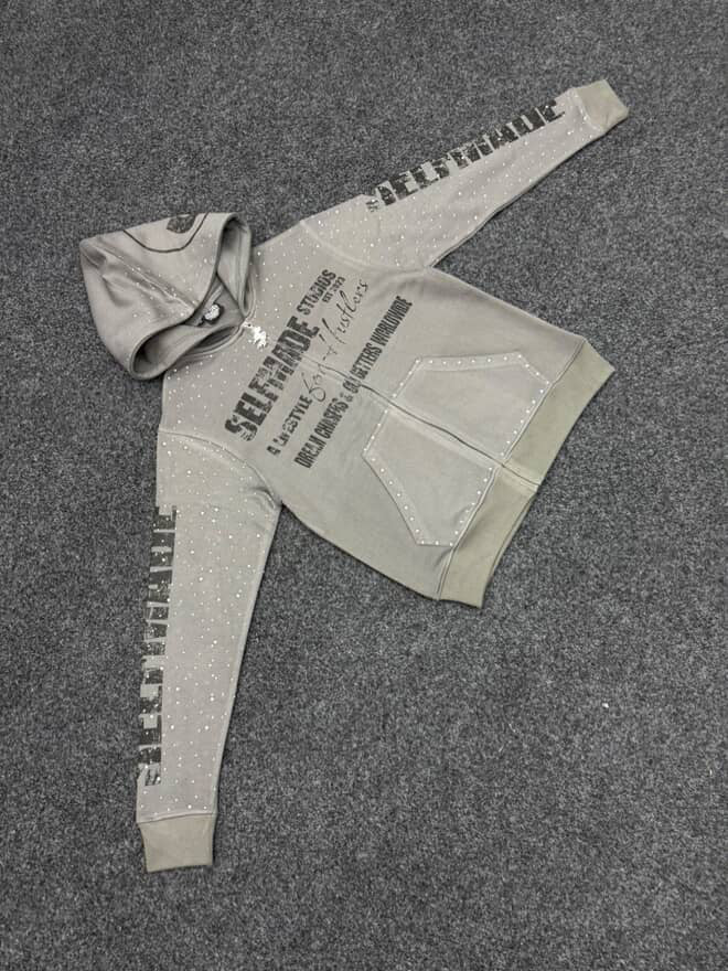 Grey  "A LIFESTYLE FOR HUSTLERS" Zip-Up