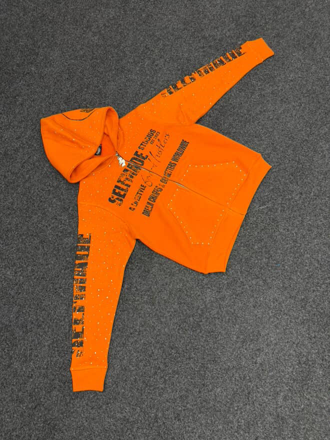 Orange "A LIFESTYLE FOR HUSTLERS" Zip-Up