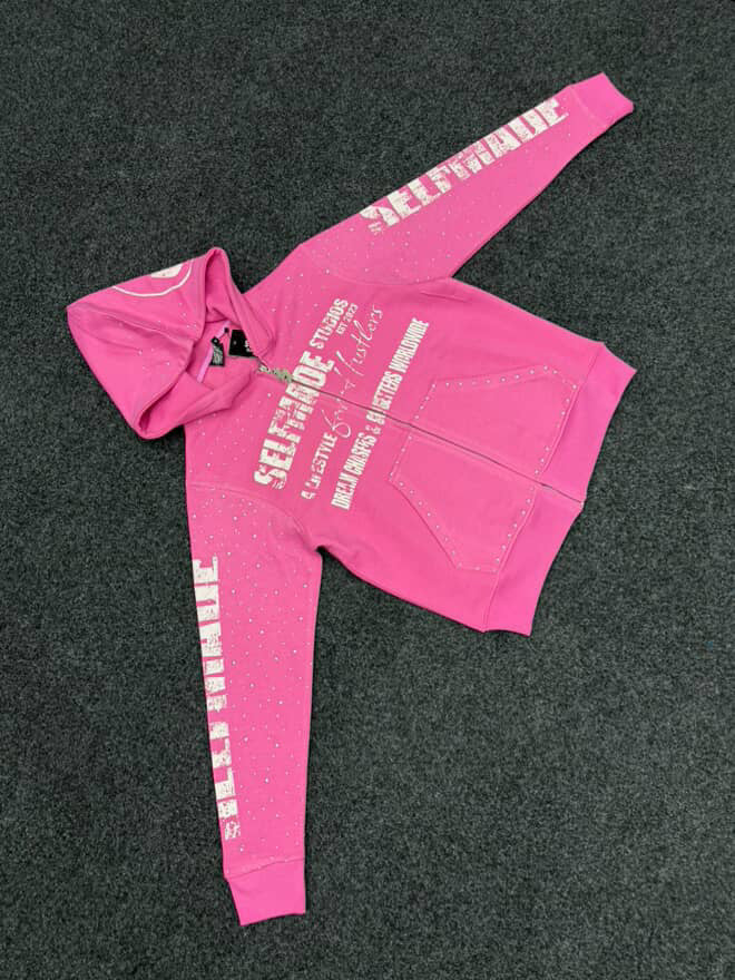 Pink "A LIFESTYLE FOR HUSTLERS" Zip-Up