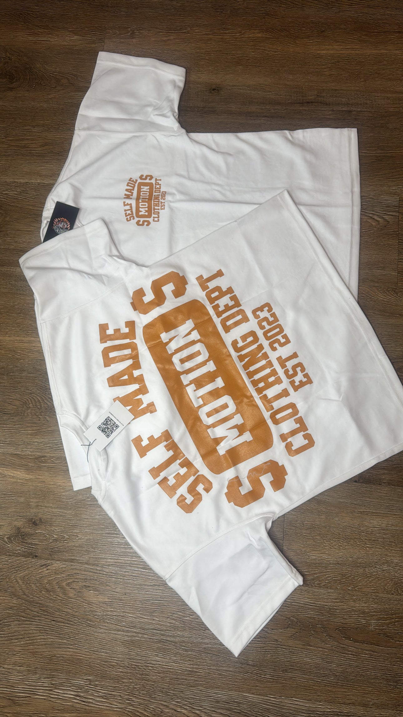 Crop White/Gold "SELFMADE DEPT" Tee