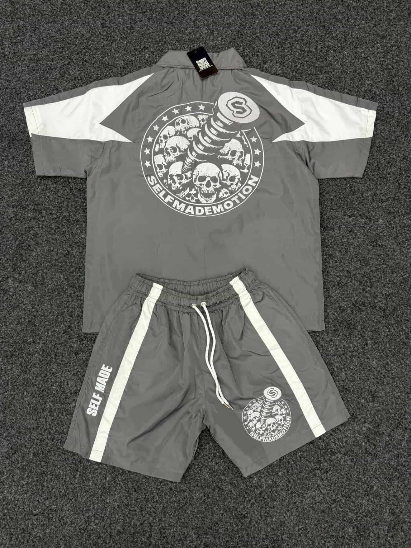 Grey "SELFMADE" Short Set